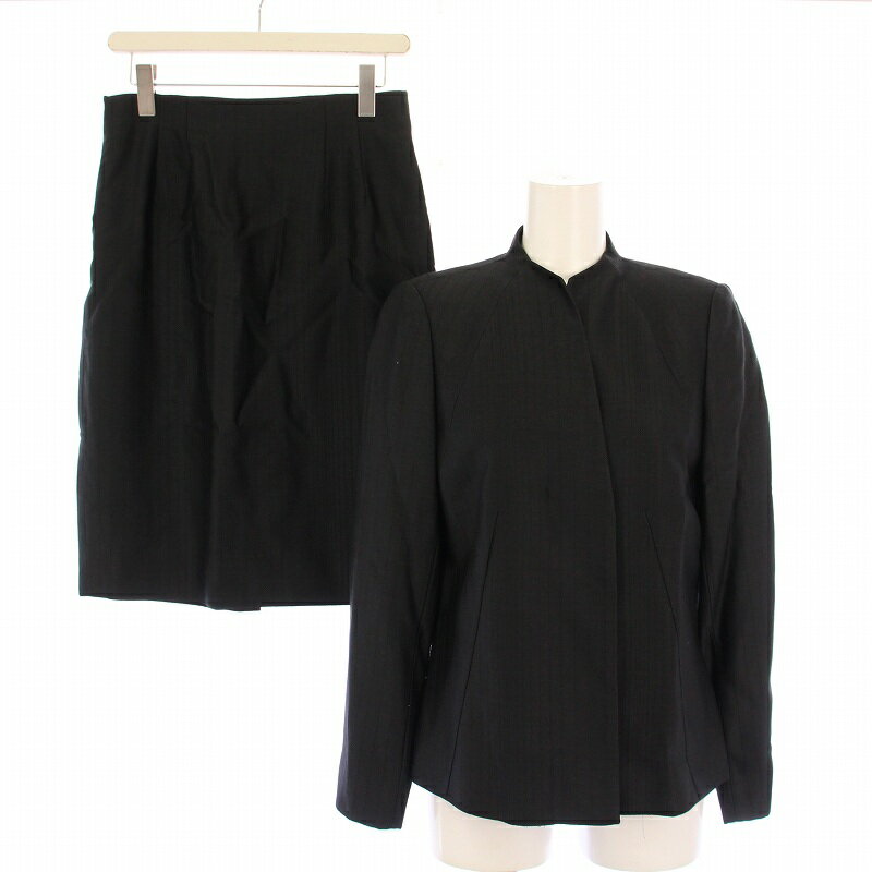 【中古】ジバンシィ GIVENCHY セットアップ ノーカラージャケット アウター シングル 総裏地 タイトス..