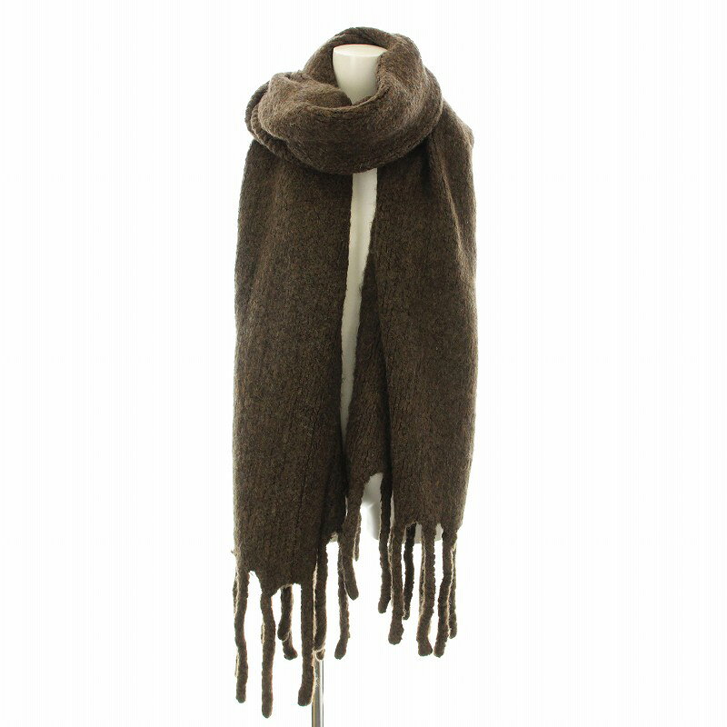 【中古】トゥデイフル TODAYFUL 23AW Brashed Volume Stole マフラー ストール ロゴ刺繍 ウール混 F 茶 ブラウン 12321016 /KU レディース 【ベクトル 古着】 250706