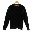 【中古】アバハウス ABAHOUSE ダブルフェイス モール プルオーバー ニット長袖 48 黒 ブラック 7149-97-40002 /OR メンズ 【ベクトル 古着】 250703