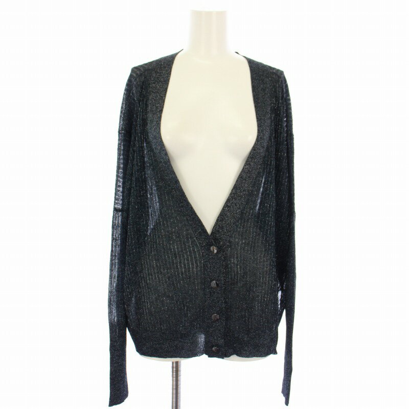 【中古】未使用品 マックス&コー MAX&CO. カーディガン ニット ラメ 長袖 M 紺 29-34-49806 /TK レディース 【ベクトル 古着】 250707