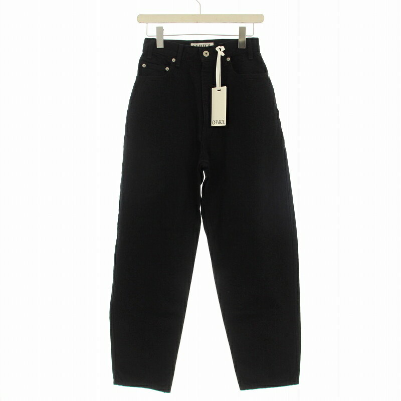 【中古】未使用品 カービングデニムパンツ CHAROL シャロル ジーンズ S 黒 ブラック 3222622022-1 /OR レディース 【ベクトル 古着】 250708