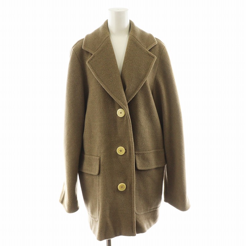 【中古】マックスマーラ MAX MARA チェスターコート ロング丈 ウール カシミヤ混 アウター 38 モカ /AN40 レディース 【ベクトル 古着】 250707