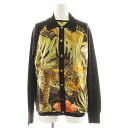 【中古】サルヴァトーレフェラガモ Salvatore Ferragamo アンサンブルニット カーディガン 半袖 ヒョウ柄 レオパード ウール シルク 絹 S M ベージュ 茶 ブラウン /AN47 レディース 【ベクトル 古着】 250708