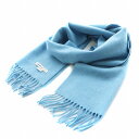 【中古】ジョンストンズ Johnstons CASHMERE マフラー フリンジ カシミヤ 水色 ライトブルー /AN10 レディース 【ベクトル 古着】 250714