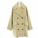 【中古】未使用品 マウジー MOUSSY 24AW ダブルブレストミドルコート DOUBLE BREASTED Pコート ウール混 F ベージュ 010HAK30-4121 /HN レディース 【ベクトル 古着】 250709