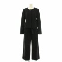【中古】トゥービーシック TO BE CHIC スーツ セットアップ 上下 ノーカラージャケット ワイドパンツ ジップフライ 40 紺 ネイビー W5E02-104-29 W5R03-104-29 /KU レディース 【ベクトル 古着】 250710