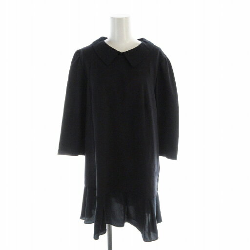 【中古】トゥービーシック TO BE CHIC チュニック ワンピース フリル 七分袖 2 紺 ネイビー W7P07-445-29 /EE レディース 【ベクトル 古着】 250709 【中古】トゥービーシック TO BE CHIC チュニック ワンピース フリル 七分袖 2 紺 ネイビー W7P07-445-29 /EE レディース 【ベクトル 古着】 250709