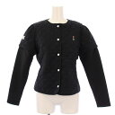 【中古】未使用品 ボーダーズアットバルコニー BORDERS at BALCONY ゴルフウェア golf day today GDT QUILTED JACKET GDTキルティングジャケット 中綿 ナイロン ショート丈 切替 ワッペン 刺繍 36 黒 ブラック BA2221-3B-01 タグ付き