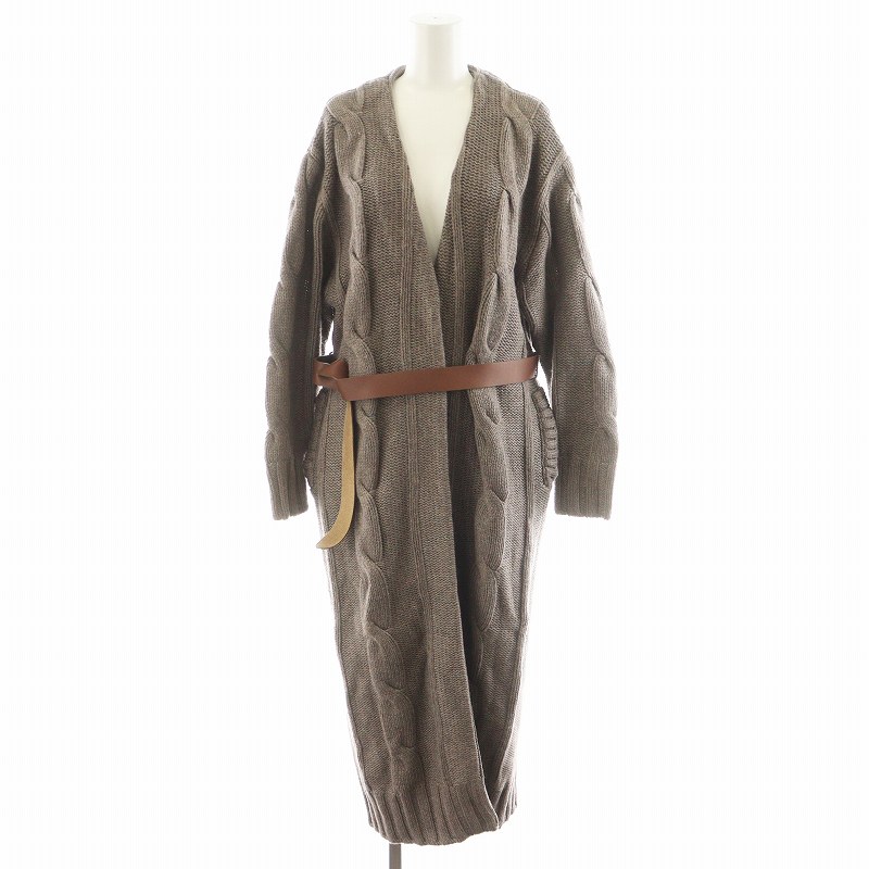 ����šۥ����� Uhr BIG CABLE LONG GOWN �����ǥ����� ���󥰾� �٥���դ� ����ѥ��� �� �֥饦�� 19AWUhr-KT120 /AN46 ��ǥ����� �ڥ٥��ȥ� ����� 250715