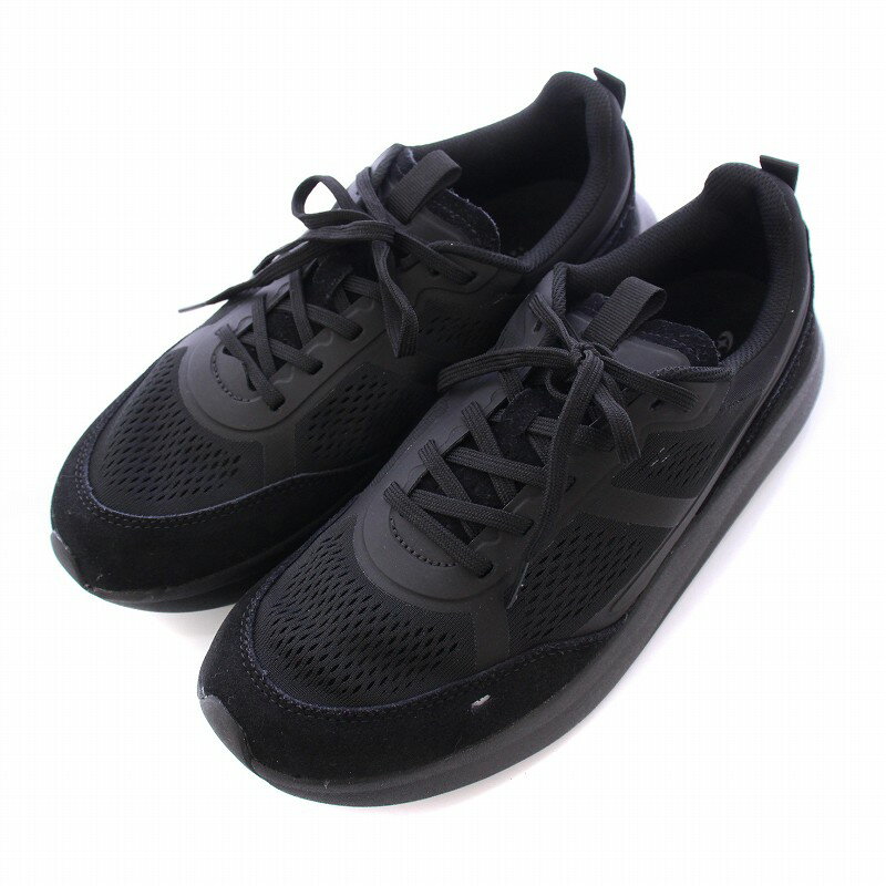 【中古】ムーンスター MoonStar WARUN1 ワラン1 ローカットスニーカー シューズ 厚底 メッシュ 切替 US7.5 25.5cm 黒 ブラック /BB メンズ 【ベクトル 古着】 250716