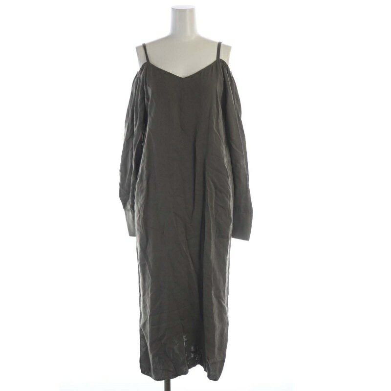 【中古】ウィムガゼット Whim Gazette フィブリルアレンジワンピース ミモレ ロング オープンショルダー 長袖 F グレー WGZ1012209A0008 /RO レディース 【ベクトル 古着】 250719ブランドウィムガゼット...
