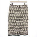 【中古】トリココムデギャルソン tricot COMME des GARCONS タイトスカート ミモレ ロング スリット 花柄 総柄 M 白 ホワイト グレー /BB レディース 【ベクトル 古着】 250721