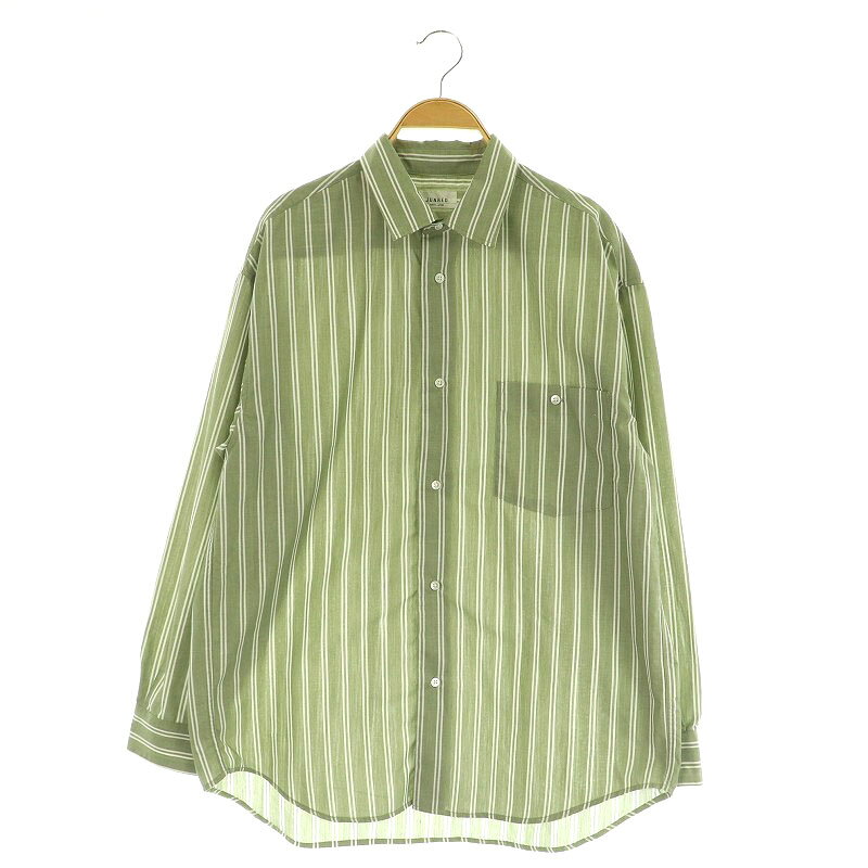 【中古】ジュンレッド JUNRed ストライプシャツ 長袖 M カーキ /MY ■OS メンズ 【ベクトル 古着】 250726