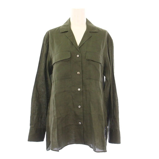 【中古】セオリー Theory 23SS RELAXED LINEN NOTCH SHIRT リラックスリネンノッチシャツ ブラウス オープンカラー 長袖 無地 S 緑 グリーン 3108218 /BB レディース 【ベクトル 古着】 250728 【中古】セオリー Theory 23SS RELAXED LINEN NOTCH SHIRT リラックスリネンノッチシャツ ブラウス オープンカラー 長袖 無地 S 緑 グリーン 3108218 /BB レディース 【ベクトル 古着】 250728