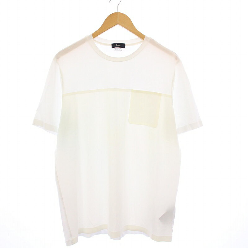 【中古】ヘルノ HERNO 23SS NEWヘルノ ストレッチジャージーTシャツ カットソー 半袖 50 白 JG000162U /KH メンズ 【ベクトル 古着】 250730