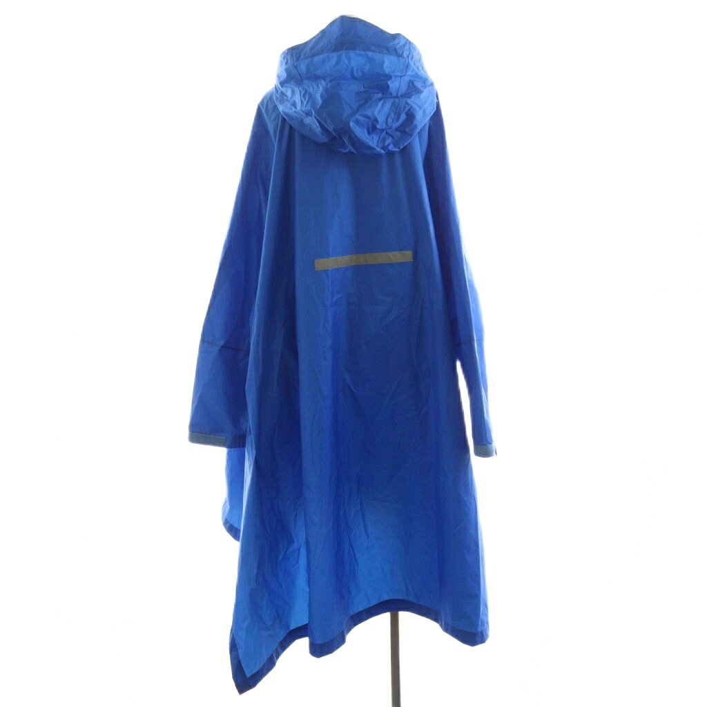 【中古】コムデギャルソン COMME des GARCONS ポンチョ フード ロゴ ナイロン F 青 ブルー SZ-J011 /AN16 レディース 【ベクトル 古着】 250807