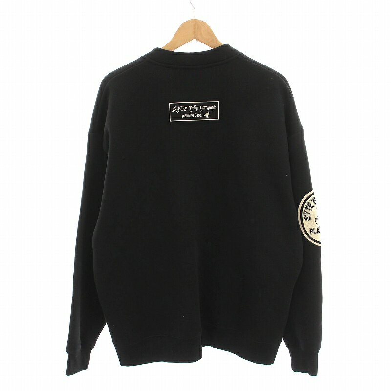 【中古】サイト s'yte PEANUTS ヨウジヤマモト 23AW レターカーディガン スウェット Vネック 裏起毛 黒 UU-T24-045 /YM メンズ 【ベクトル 古着】 250729