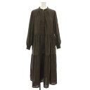 【中古】ユナイテッドアローズ A DAY IN THE LIFE UNITED ARROWS シャツワンピース ロング バンドカラー 長袖 グレーブラウン 63...