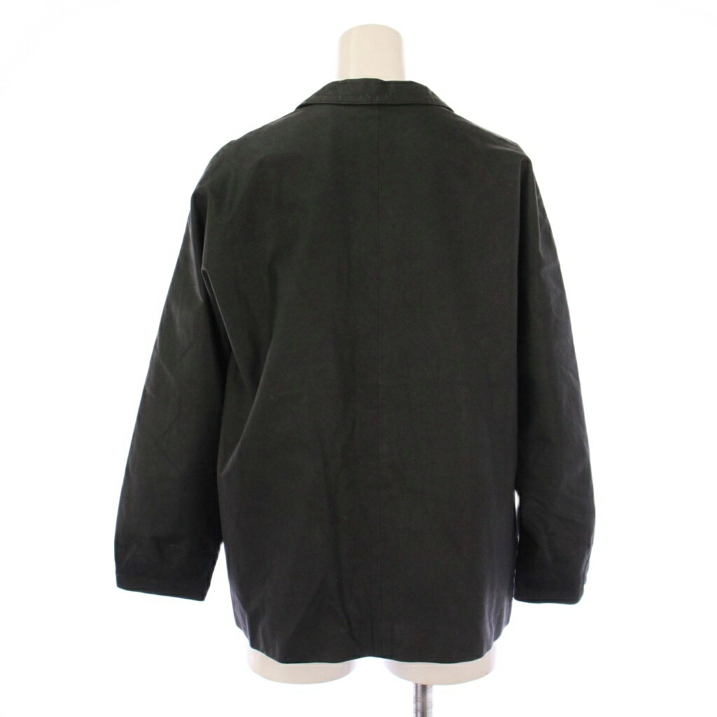 【中古】シシ sisii テーラードジャケット 総裏地 シングル 2B レザー M カーキ /BM レディース 【ベクトル 古着】 250805