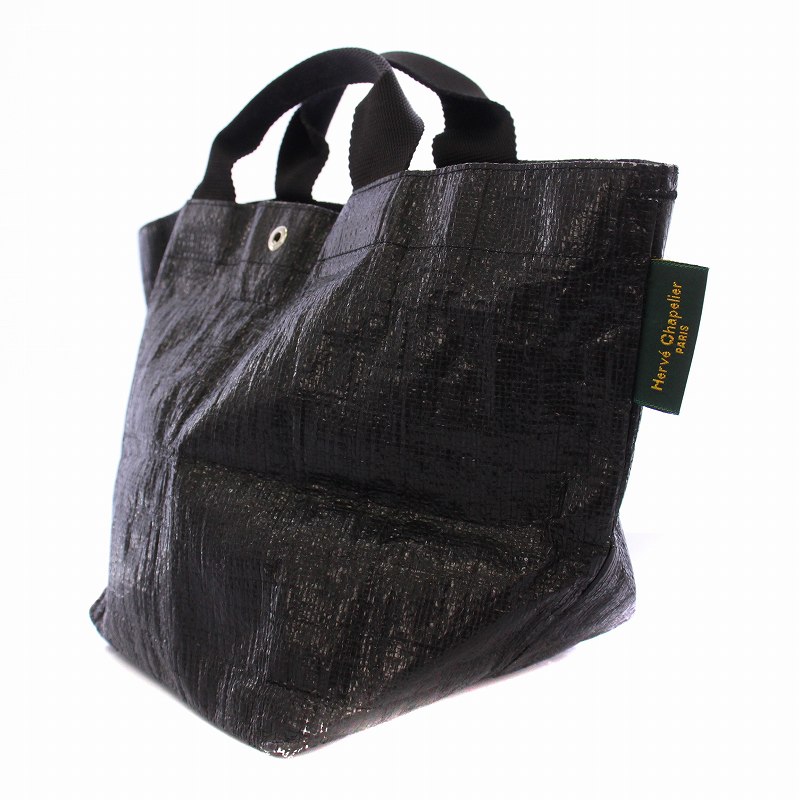 【中古】エルベシャプリエ Herve Chapelier マルシェバッグ ハンドバッグ 黒 2012P...
