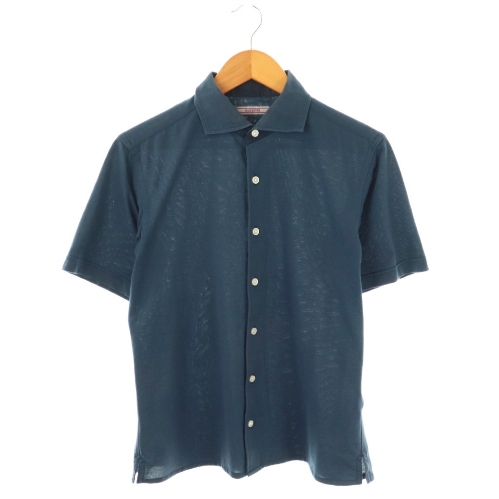 【中古】ドゥクラッセ DoCLASSE スタンドカラーシャツ 半袖 M 紺 ネイビー /AT メンズ 【ベクトル 古着】 250815