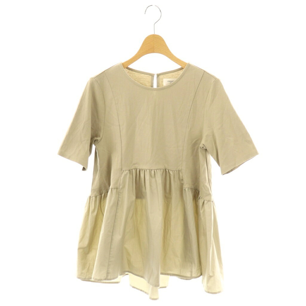 Rakuten - 【中古】オペーク OPAQUE Aラインカットソー Tシャツ 半袖 切替 M ベージュ 637-18212 /CX ■OS 【ベクトル 古着】 250814