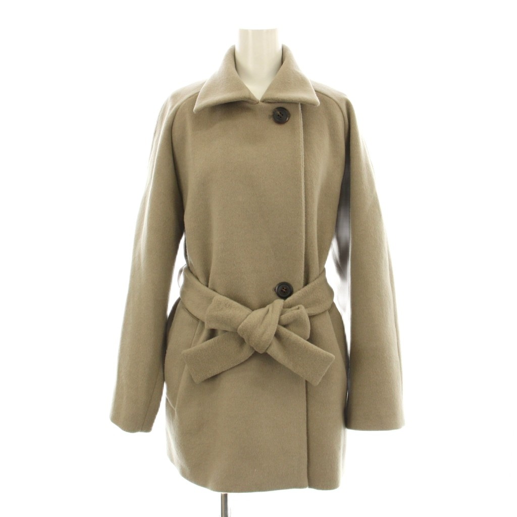 【中古】イエナ IENA 21AW ウールベルテッドショートコート ステンカラー 34 ベージュ 21020900538030 /KU ■JS レディース 【ベクトル 古着】 250808