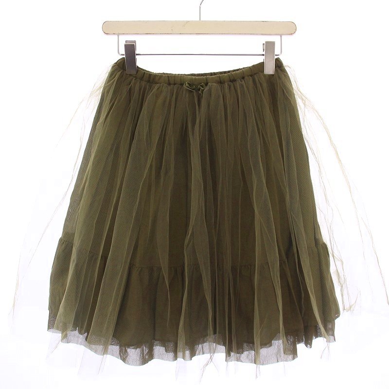 【中古】ビリティス Bilitis Collection DE TUTUS チュールスカート フレアスカート ミニ丈 カーキ 2912-222 /BM レディース 【ベクトル 古着】 250826