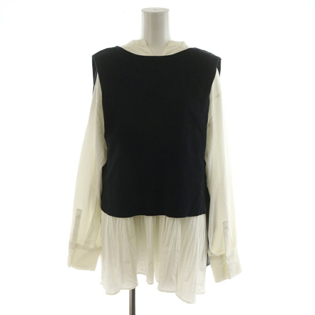 【中古】エレンディーク ELENDEEK 22SS 2点セット シャツ ブラウス 長袖 ニットベスト F 黒 ブラック 白 ホワイト 512212610601 /AN48 レディース 【ベクトル 古着】 250812