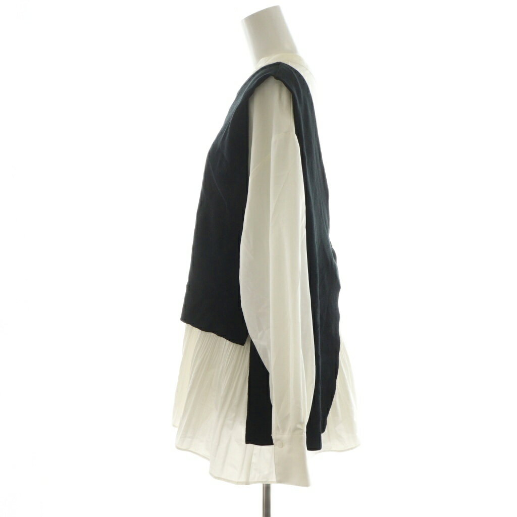 【中古】エレンディーク ELENDEEK 22SS 2点セット シャツ ブラウス 長袖 ニットベスト F 黒 ブラック 白 ホワイト 512212610601 /AN48 レディース 【ベクトル 古着】 250812