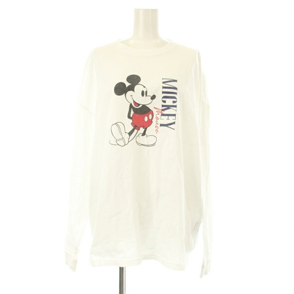 【中古】ディズニー Disney グッドロックスピード GOOD ROCK SPEED ミッキーロンT Tシャツ 長袖 プリント S 白 ホワイト /OR レディース 【ベクトル 古着】 250815のサムネイル