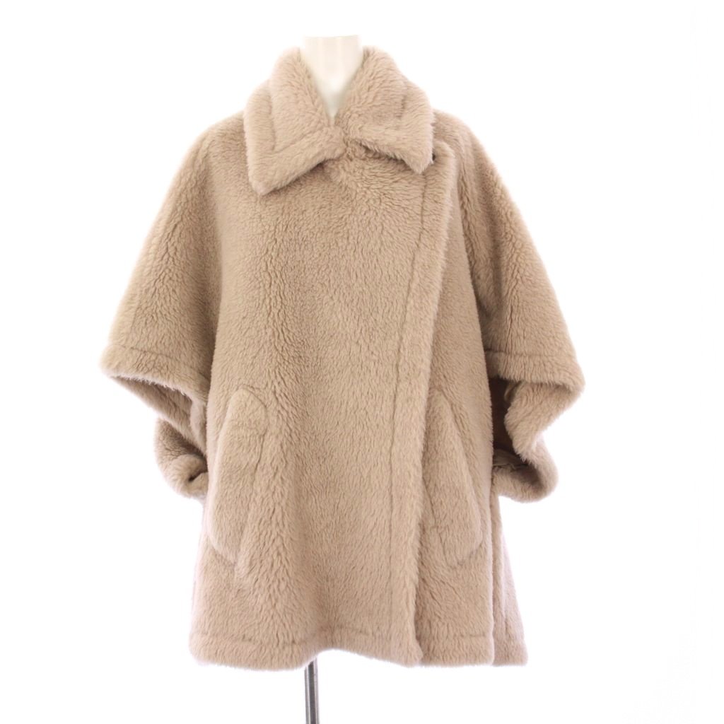 Ｍax Ｍaraポンチョロングコート 極美品】MAX MARA ウールコート ロング 42 ポンチョ風 銀タグ