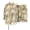 【中古】ザラ ZARA セットアップ サマーシャツ バミューダレスト ショートパンツ 半袖 リネン混 総柄 S M マルチカラー 2599/100/922/M 2599/101/922/S /OR メンズ 【ベクトル 古着】 250818