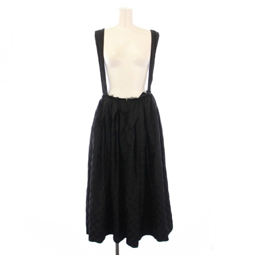 【中古】コムデギャルソンコムデギャルソン COMME des GARCONS COMME des GARCONS コムコム ジャンパースカート フレア ギャザー ミモレ ロング チェック柄 M 黒 ブラック /BB レディース 【ベクトル 古着】 250815