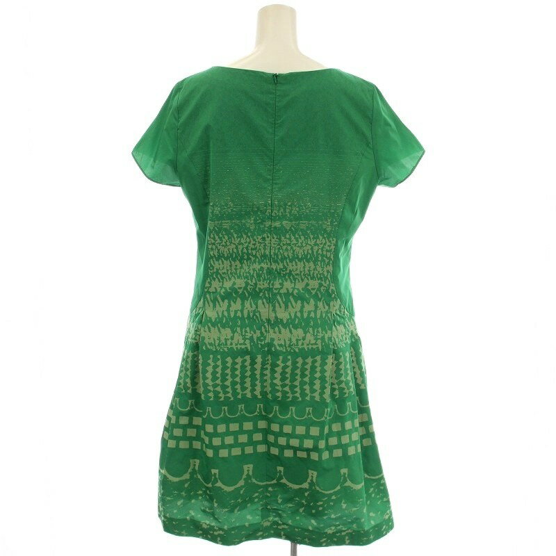 【中古】ヒロコビス HIROKO BIS ワンピース RBEGO-75360 半袖 ひざ丈 半袖 9 緑 グリーン /☆G レディース 【ベクトル 古着】 250819