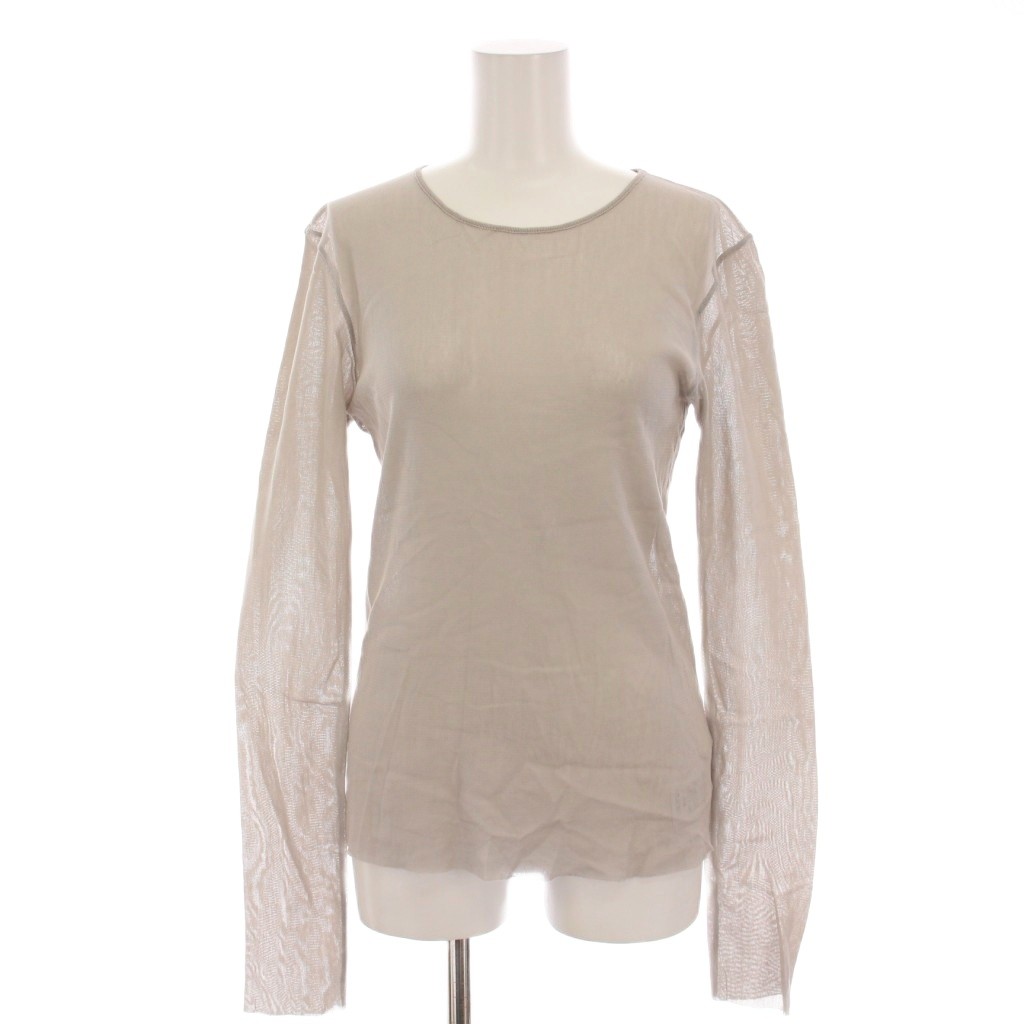 【中古】プラージュ Plage 24AW Mesh Sheer ロンT メッシュ シアー Tシャツ カットソー 長袖 グレージュ 24070922106130 /YM レディース 【ベクトル 古着】 250829