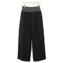 【中古】未使用品 アメリヴィンテージ Ameri VINTAGE 24SS DENIM LIKE CORSET WORK PANTS デニムライクコルセットワークパンツ ワイド タック ジップフライ 切替 M 黒 ブラック 01410820060 タグ付き /BB レディース 【ベクトル 古着】 250825
