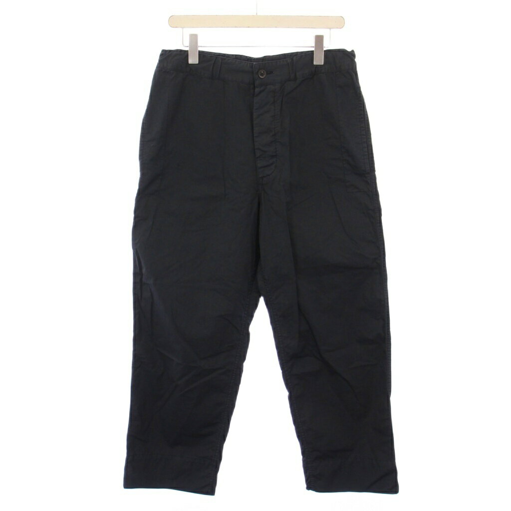 【中古】マーガレットハウエル MARGARET HOWELL 24SS SUPERFINE COTTON TWILL スーパーファインコットンツイル スラックスパンツ ボタンフライ M 黒 ブラック 596-4140509 /BB メンズ 【ベクトル 古着】 250830