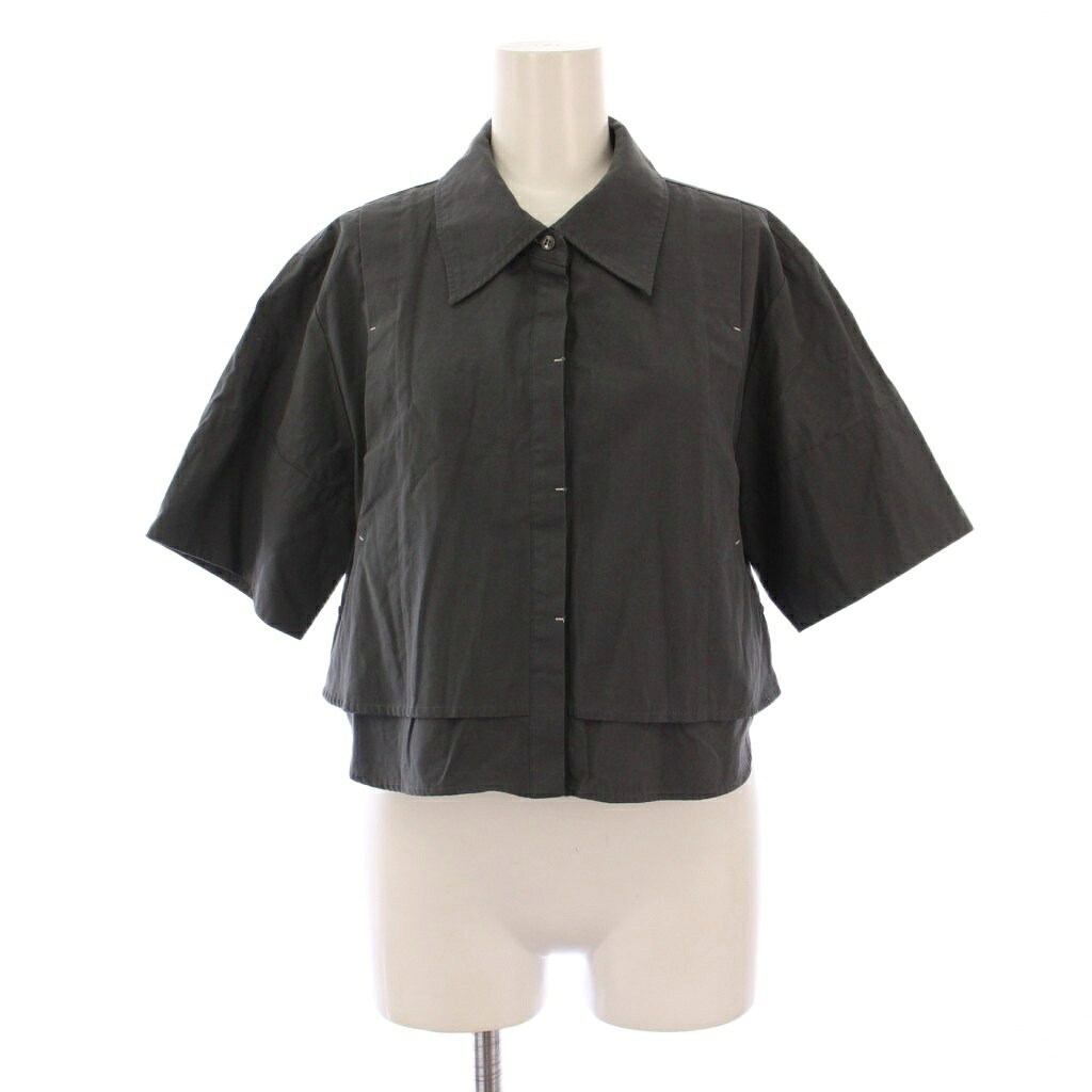 【中古】パブリックトウキョウ PUBLIC TOKYO 24SS コンパクトウェザーショートシャツ ブラウス 半袖 F グレー 164401001 /BM レディース 【ベクトル 古着】 250826