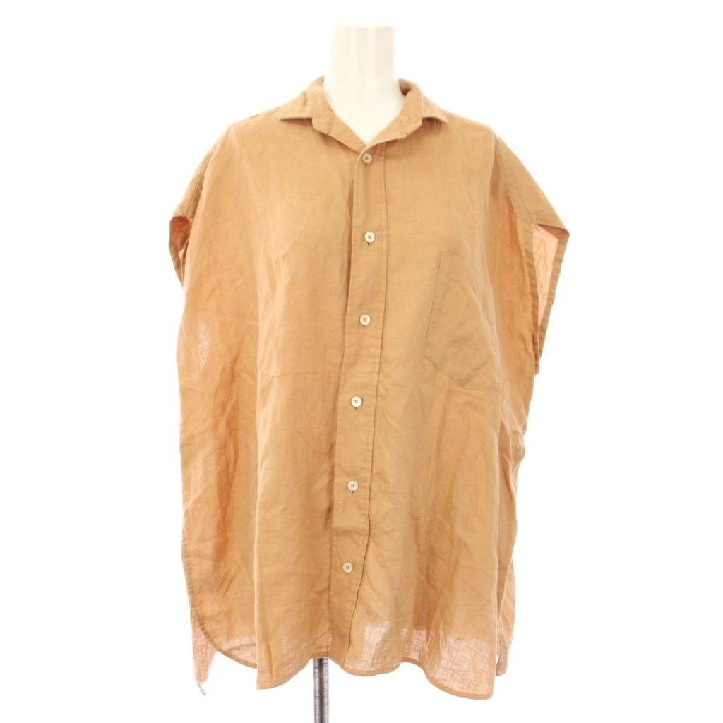 中古】ティッカ TICCA 美品 シャツ ブラウス 麻 リネン ノースリーブ F  