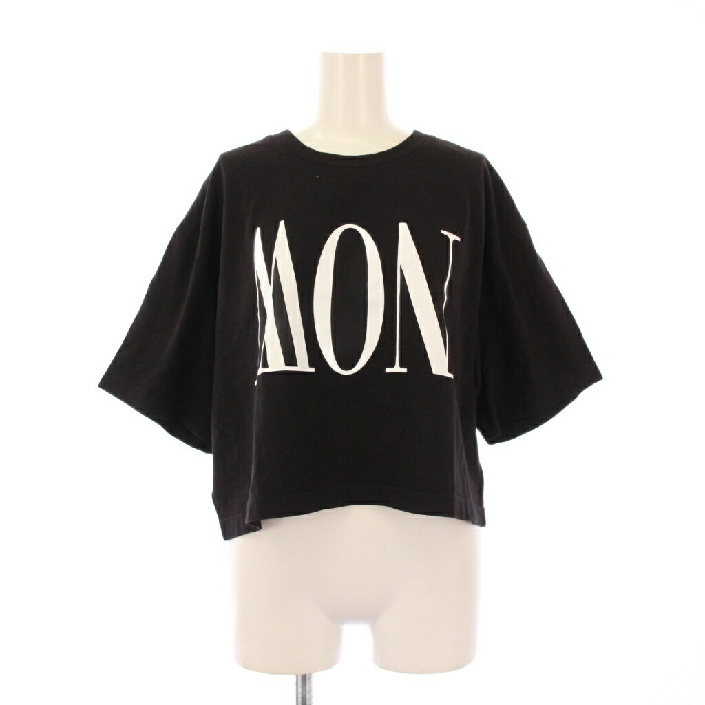 【中古】ベターザンナウ BETTER THAN NOW MON/NOW Tシャツ カットソー 半袖 クルーネック ショート丈 ロゴ プリント F 黒 ブラック 24070500808010 /BB レディース 【ベクトル 古着】 250830
