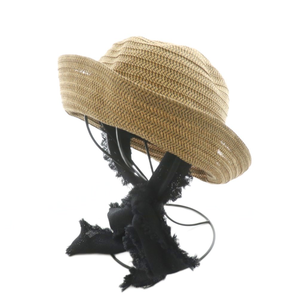 【中古】ラメゾンドリリス La Maison de Lyllis 麦わら帽子 ハット スカーフ付き ブラウン ブラック /NQ レディース 【ベクトル 古着】 250830