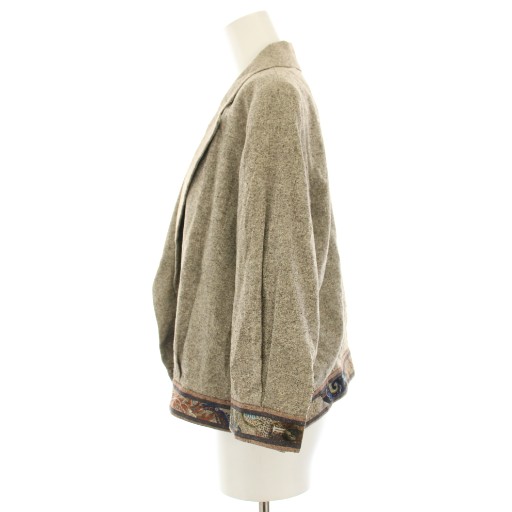 【中古】レオナール LEONARD FASHION テーラードジャケット 絹 シルク 七分袖 13R ベージュ 0321456 /HN レディース 【ベクトル 古着】 250908