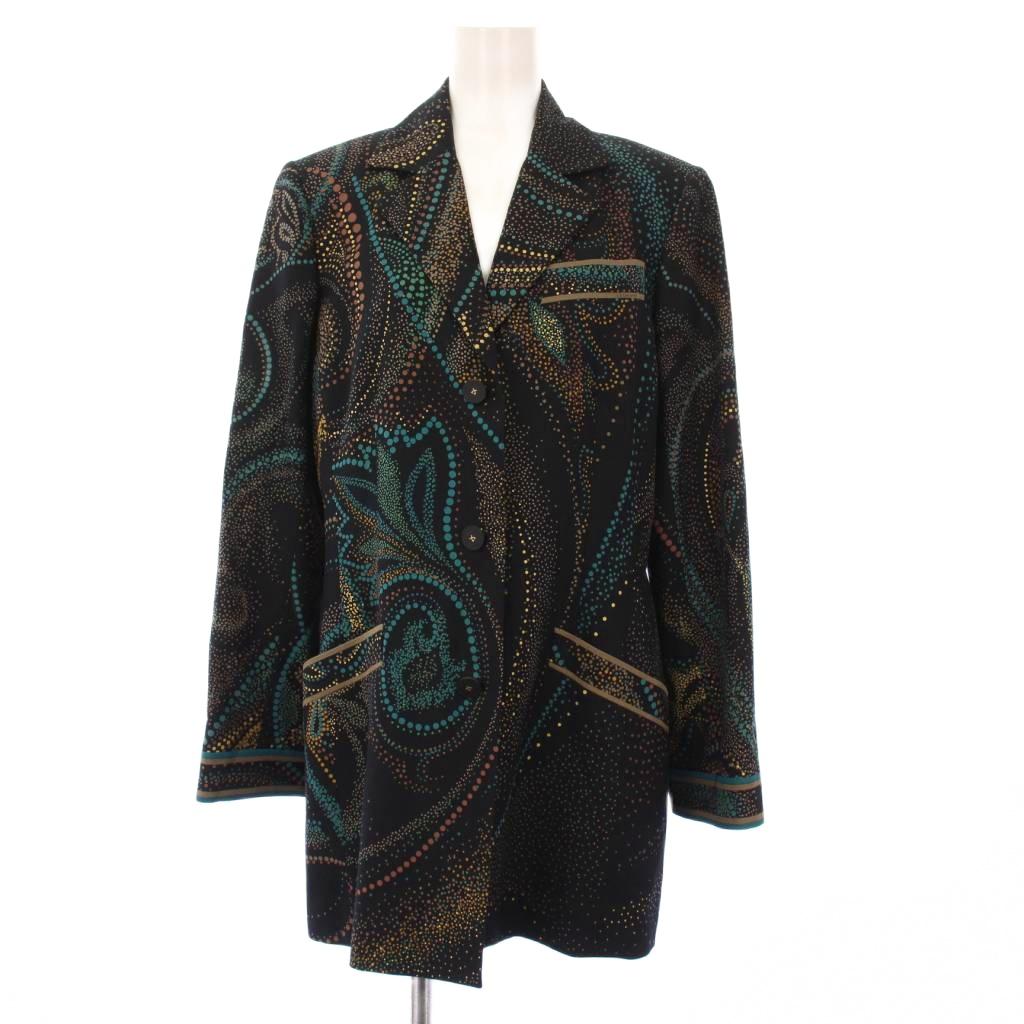Wool - 【中古】レオナール LEONARD FASHION テーラードジャケット 3B 総柄 13AR ブラック 0341700 /KH レディース 【ベクトル 古着】 250829
