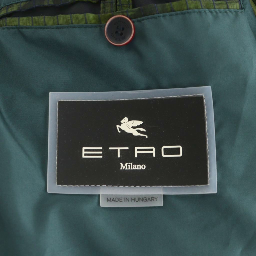 【中古】エトロ ETRO PEGAFLYING プリント ダウンジャケット メッシュ アウター M 緑 グリーン 222-1S552-0351 /AN51 メンズ 【ベクトル 古着】 250829