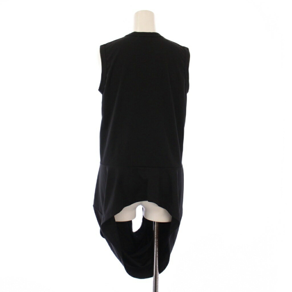 【中古】コムデギャルソン COMME des GARCONS 23SS 変形ワンピース ひざ丈 ノースリーブ クルーネック 無地 ストレッチ XS 黒 ブラック /BB レディース 【ベクトル 古着】 250927