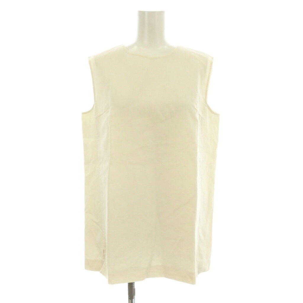 【中古】ユナイテッドアローズ UNITED ARROWS UBCB C/LI クルーネック ノースリーブブラウス プルオーバー 麻 リネン混 38 アイボリー 15162574508 /KU レディース 【ベクトル 古着】 250905