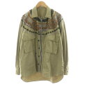 【中古】サカイ sacai Eric Haze Code Embroidery L/S Shirt ジップアップジャケット アウター 2 カーキ 23-02977M /NQ メンズ 【ベクトル 古着】 250906