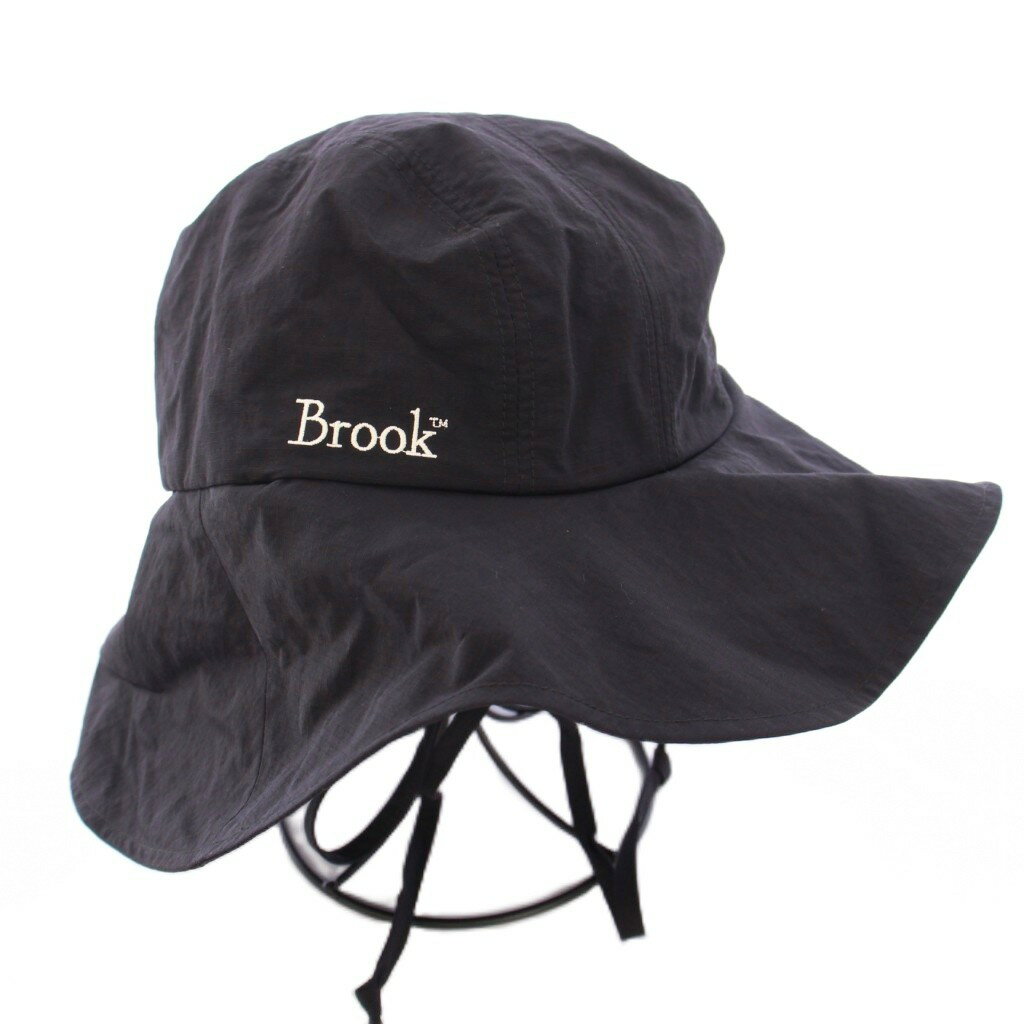 【中古】ブルーク BROOK バケットハット バケハ 帽子 ナイロン ロゴ 刺繍 F 黒 ブラック /BB メンズ 【ベクトル 古着】 250901表記サイズFREE 実寸サイズつば：約9cm　頭周り：約60.2cm　　素材ナイロン 裏地 ...