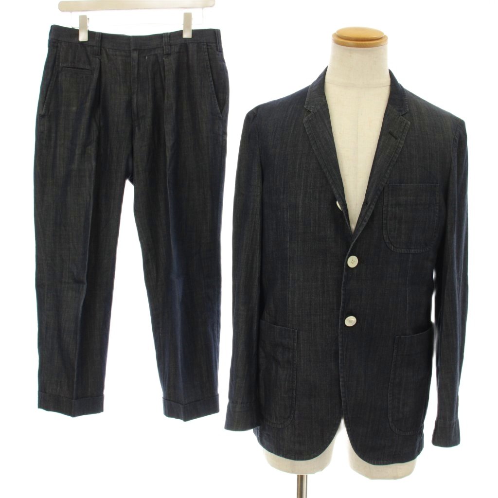 【中古】マックレガー マクレガー McGREGOR シングルスーツ テーラードジャケット パンツ タック ジップフライ M W79 紺 ネイビー M W79 119247104 19317101 /KU メンズ 【ベクトル 古着】 250904ブランドマックレガー マクレガー McGREGOR表記サイズジャケット M パンツ W78実寸サイズジャケット 肩幅：42cm　ジャケット 身幅：53cm　ジャケット 袖丈：61cm　ジャケット 着丈：68cm　パンツ ウエスト：78cm　パンツ もも幅：28cm　パンツ 裾幅：19cm　パンツ 股上：26cm　パンツ 股下：62cm　　素材（ジャケット） 綿 （パンツ） 綿色紺 ネイビー 仕様（ジャケット） 肩パットなし ポケット×2、胸ポケット×1、内ポケット×4 ストレッチなし 透け感なし （パンツ） ポケット×5 ストレッチなし 透け感なし状態衿元、両脇、パンツ裾にスレがあり、股内側にシミ汚れ、ジップにサビが見られる商品です。 ※使用感の他、上記のようなダメージがある中古品です。掲載写真や記載内容をご確認いただき、ご理解の上ご購入ください。備考双日インフィニティ株式会社商品のお問い合わせの回答を休止しております。＊各商品ページの商品詳細等をご確認の上ご購入ください。【中古】マックレガー マクレガー McGREGOR シングルスーツ テーラードジャケット パンツ タック ジップフライ M W79 紺 ネイビー M W79 119247104 19317101 /KU メンズ 【ベクトル 古着】 250904状態ランク　”C”詳細については、下記および「状態ランクについて」ページをご覧ください。未使用・新品の商品ほぼ新品同様の商品使用感が少なく、かなり状態の良い商品使用感はあるが、傷や汚れの少ない商品使用感の他、傷や汚れが見られる商品かなり大きな傷みがある難あり商品※S〜CランクはUSED品となりますので、使用感をご理解の上でご入札下さい。状態ランクについてinformationブランドマックレガー マクレガー McGREGOR表記サイズジャケット M パンツ W78実寸サイズジャケット 肩幅：42cm　ジャケット 身幅：53cm　ジャケット 袖丈：61cm　ジャケット 着丈：68cm　パンツ ウエスト：78cm　パンツ もも幅：28cm　パンツ 裾幅：19cm　パンツ 股上：26cm　パンツ 股下：62cm　　素材（ジャケット） 綿 （パンツ） 綿色紺 ネイビー 仕様（ジャケット） 肩パットなし ポケット×2、胸ポケット×1、内ポケット×4 ストレッチなし 透け感なし （パンツ） ポケット×5 ストレッチなし 透け感なし状態衿元、両脇、パンツ裾にスレがあり、股内側にシミ汚れ、ジップにサビが見られる商品です。 ※使用感の他、上記のようなダメージがある中古品です。掲載写真や記載内容をご確認いただき、ご理解の上ご購入ください。備考双日インフィニティ株式会社商品のお問い合わせの回答を休止しております。＊各商品ページの商品詳細等をご確認の上ご購入ください。本商品は一点物です他サイトや店舗にて販売している商品です。多少のお時間差にて欠品になることもございます。予めご了承頂ますようお願い致します。ベクトル・サイズガイドはこちらこの商品と同じブランドの商品を見る